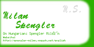 milan spengler business card